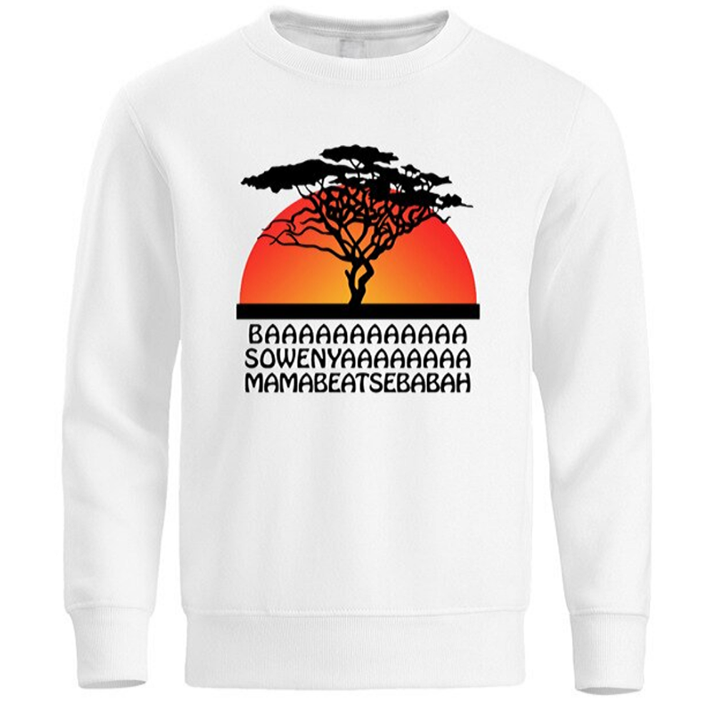 Pull Le Roi Lion blanc couché de soleil.