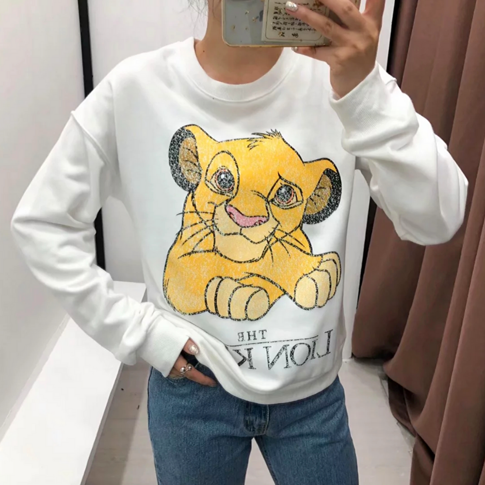 Pull le roi lion simba femme blanc.