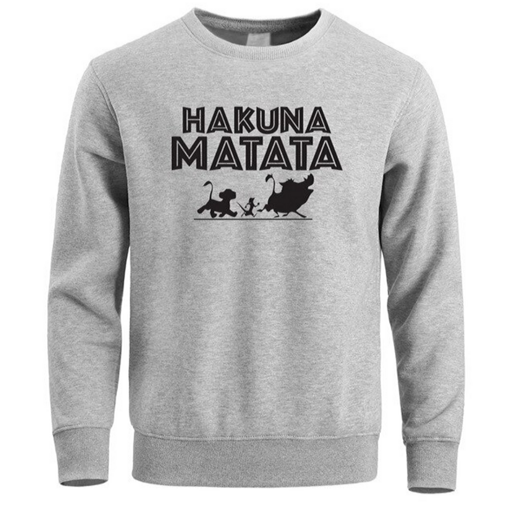 Pull hakuna matata gris adulte.