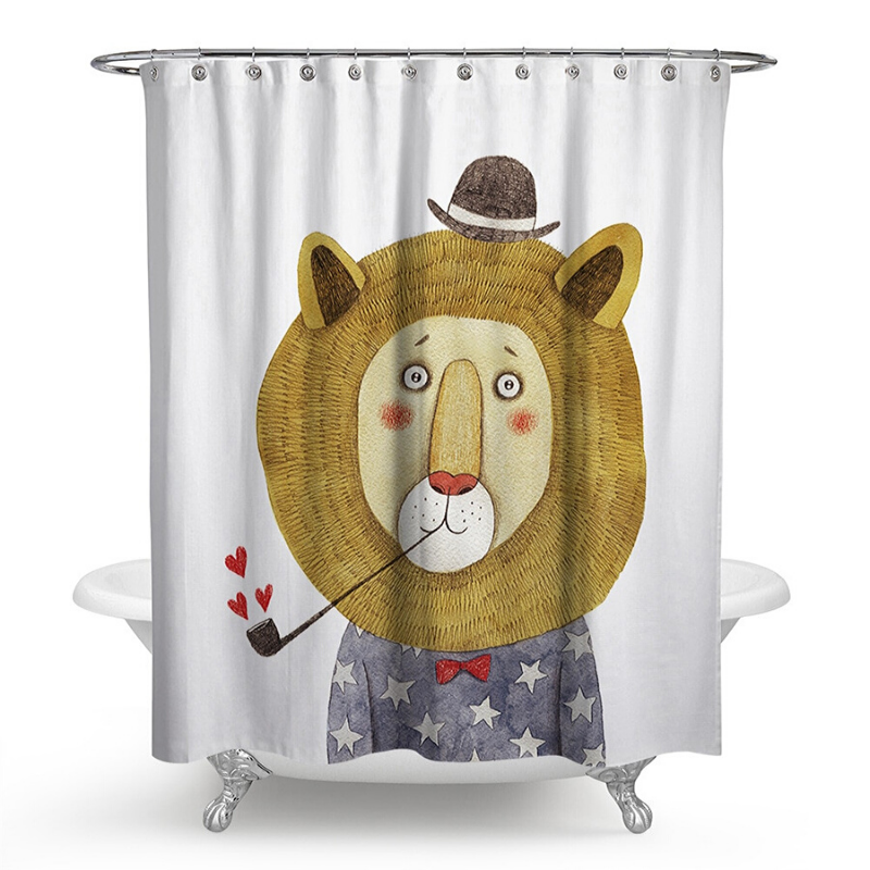 Rideau de douche lion.
