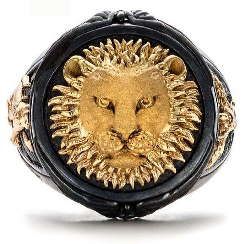 Bague Homme Lion Or