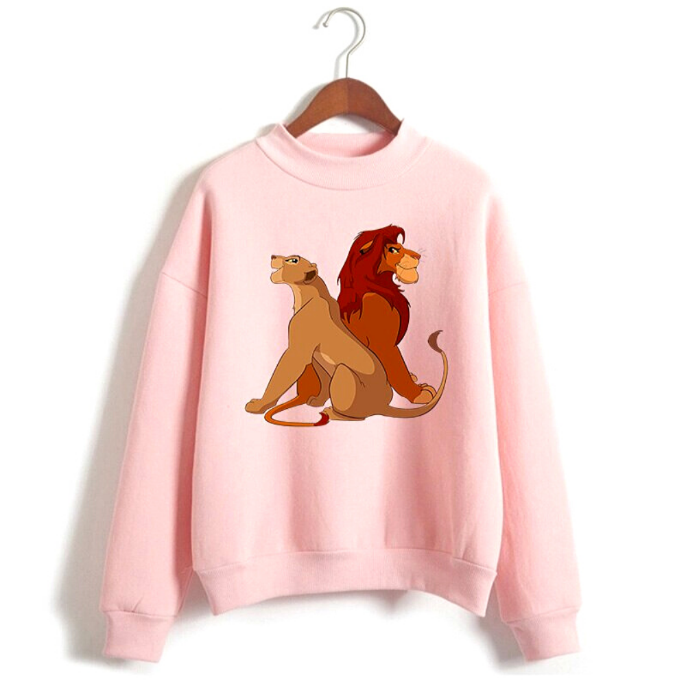 Pull Roi lion fille rose.