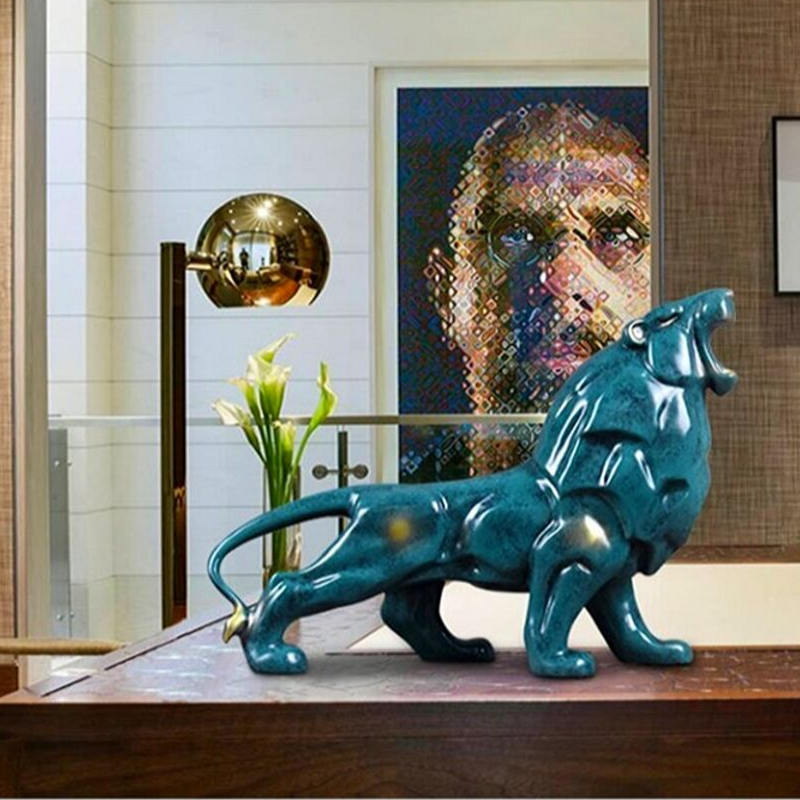 statue lion intérieur décor