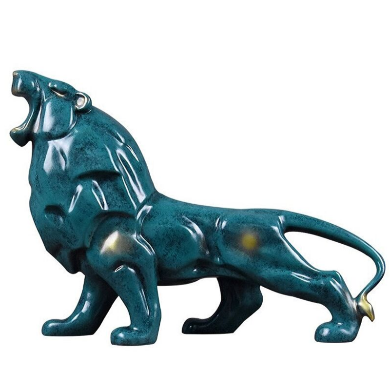 Statue lion résine.