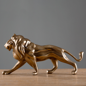 Statue lion de couleur pour décoration.