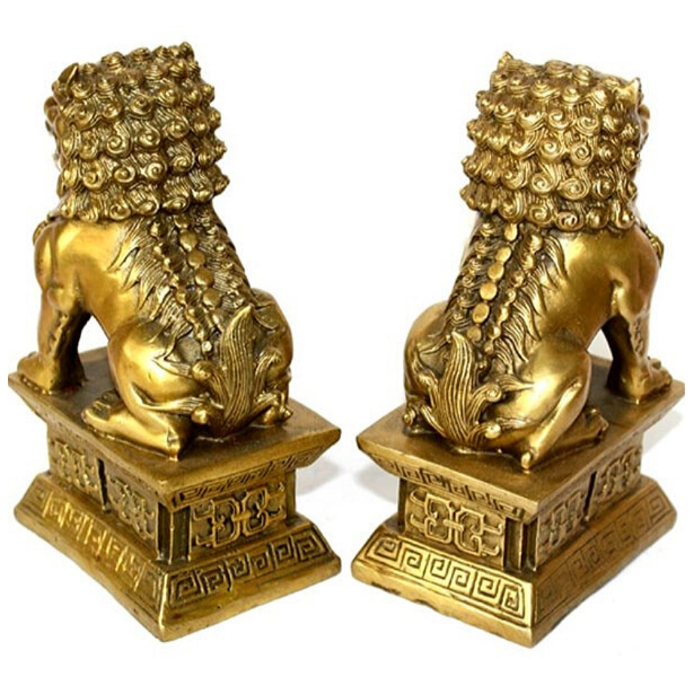Statues lion chinois or.