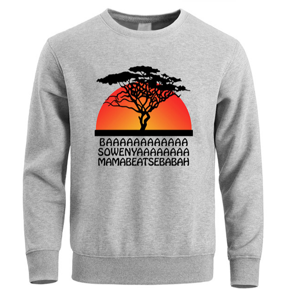 Pull le roi lion gris couche de soleil.