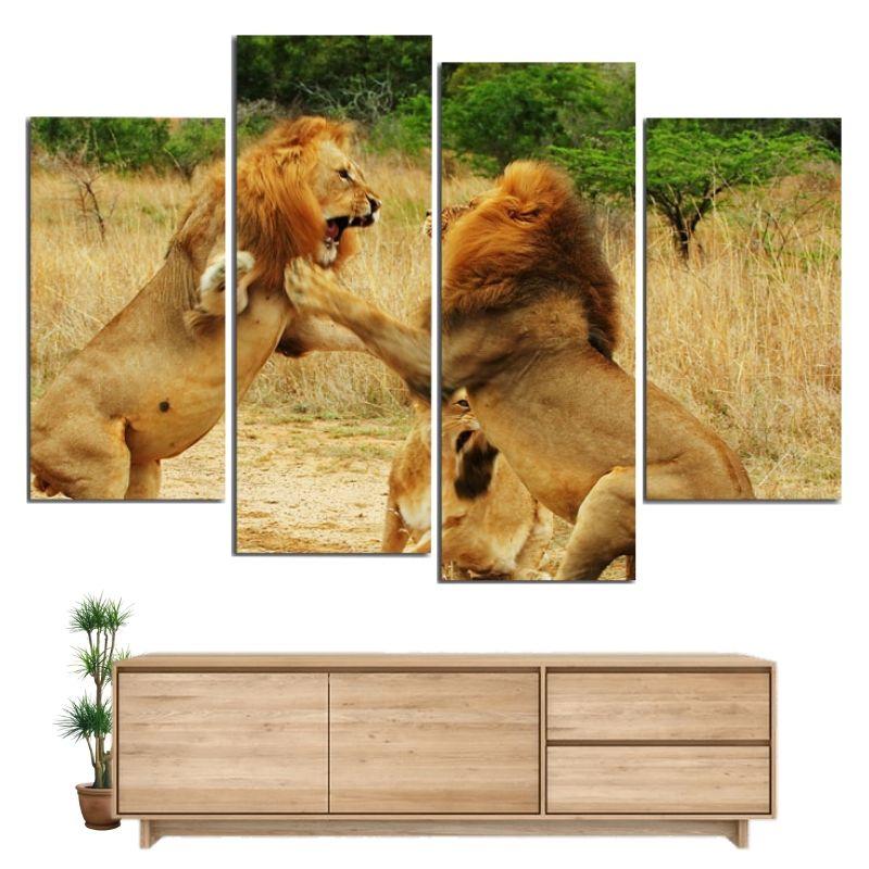 Tableau Combat Lion