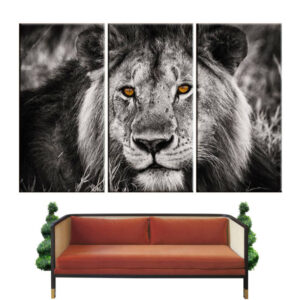 Tableau de Lion Noir et Blanc | Lion Royaume