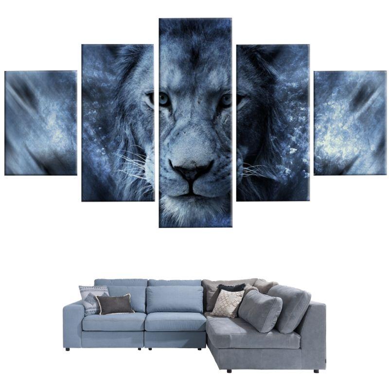 Tableau Lion Bleu
