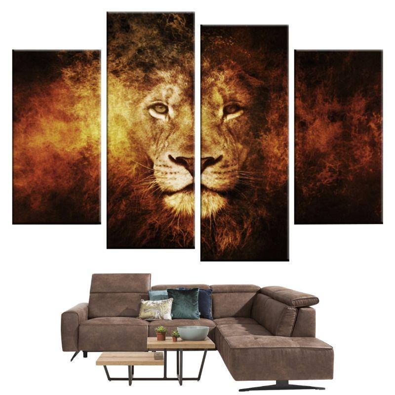 Tableau Lion Design Feu