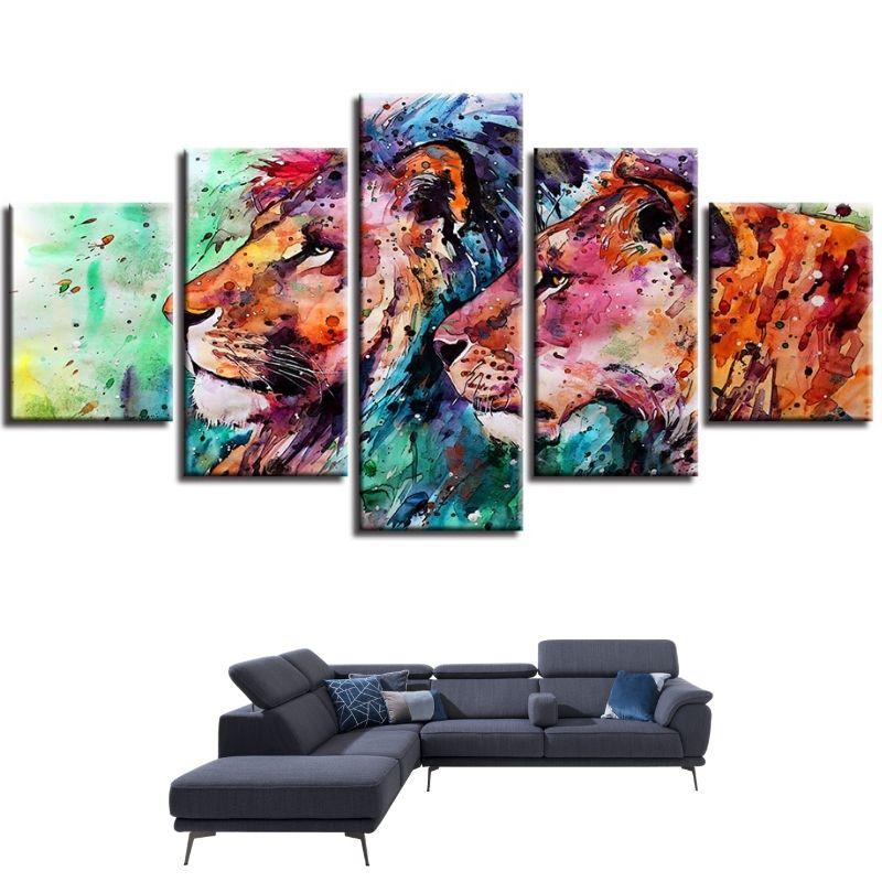 Tableau Lion et Lionne Art