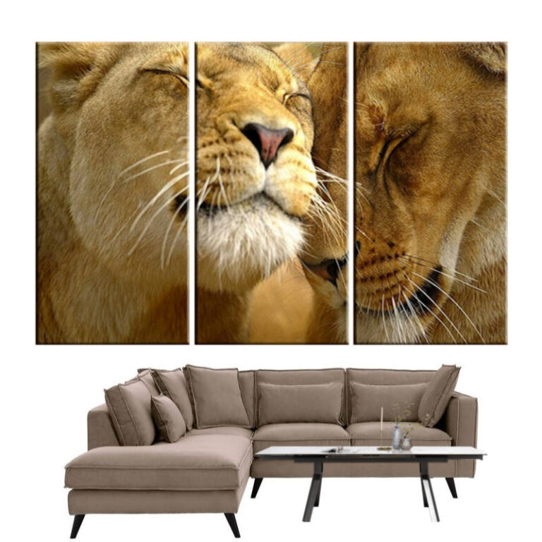 Tableau Lion et Lionne Douceur