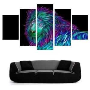 Tableau Lion Géométrique Couleur
