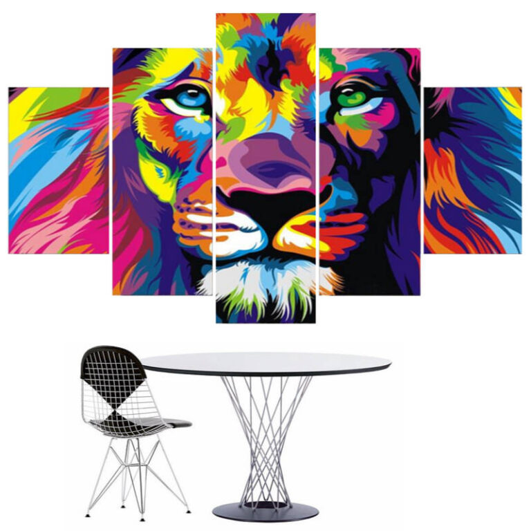 Tableau Lion Multicolore