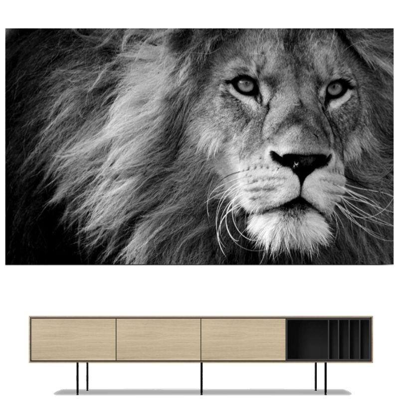 Tableau Lion Noir et Blanc Charisme