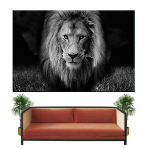 Tableau Lion Noir et Blanc Intouchable | Lion Royaume