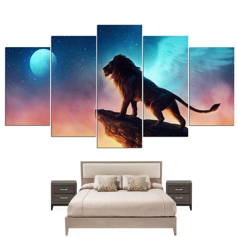 Tableau Lion Nuit