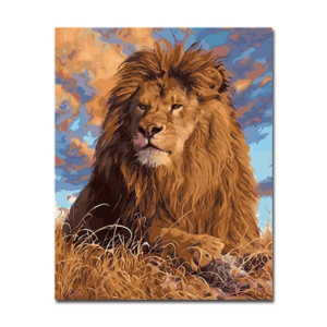 Toile de décoration intérieure avec lion.