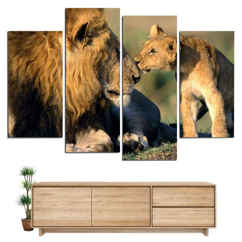 Tableau Lion Père et Fils
