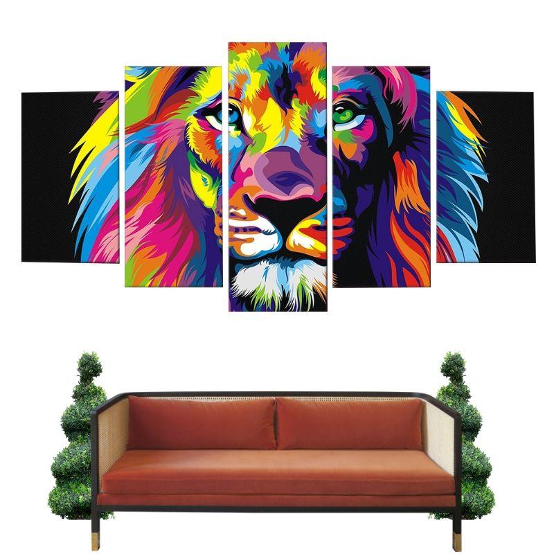 Tableau Lion Pop Art Couleur