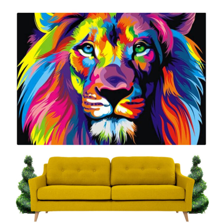 Tableau Lion Pop Art