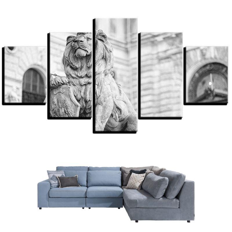 Tableau Lion Statue