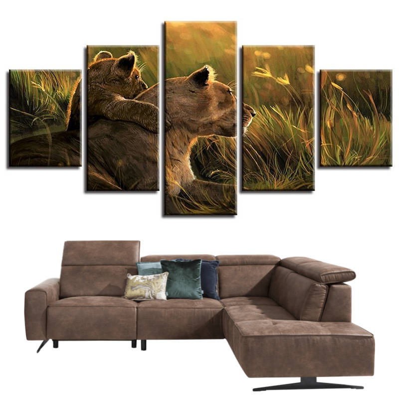 Tableau Lionceau et Lionne | Lion Royaume