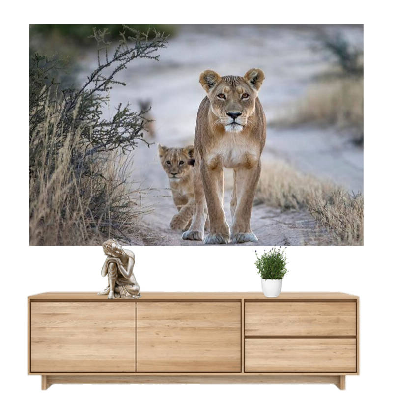 Tableau Lionne et Lionceau | Lion Royaume