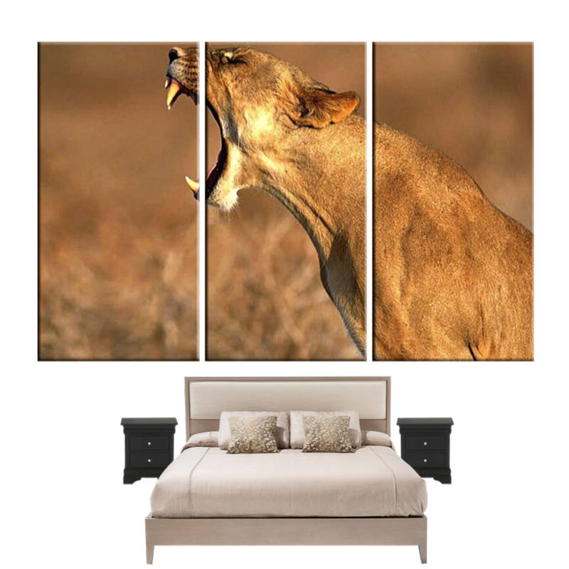 Tableau Lionne Rugissant