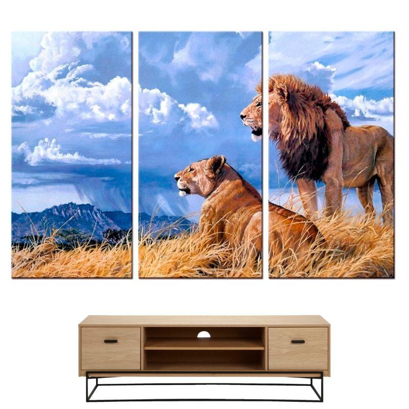 Tableau Peinture Lion et Lionne