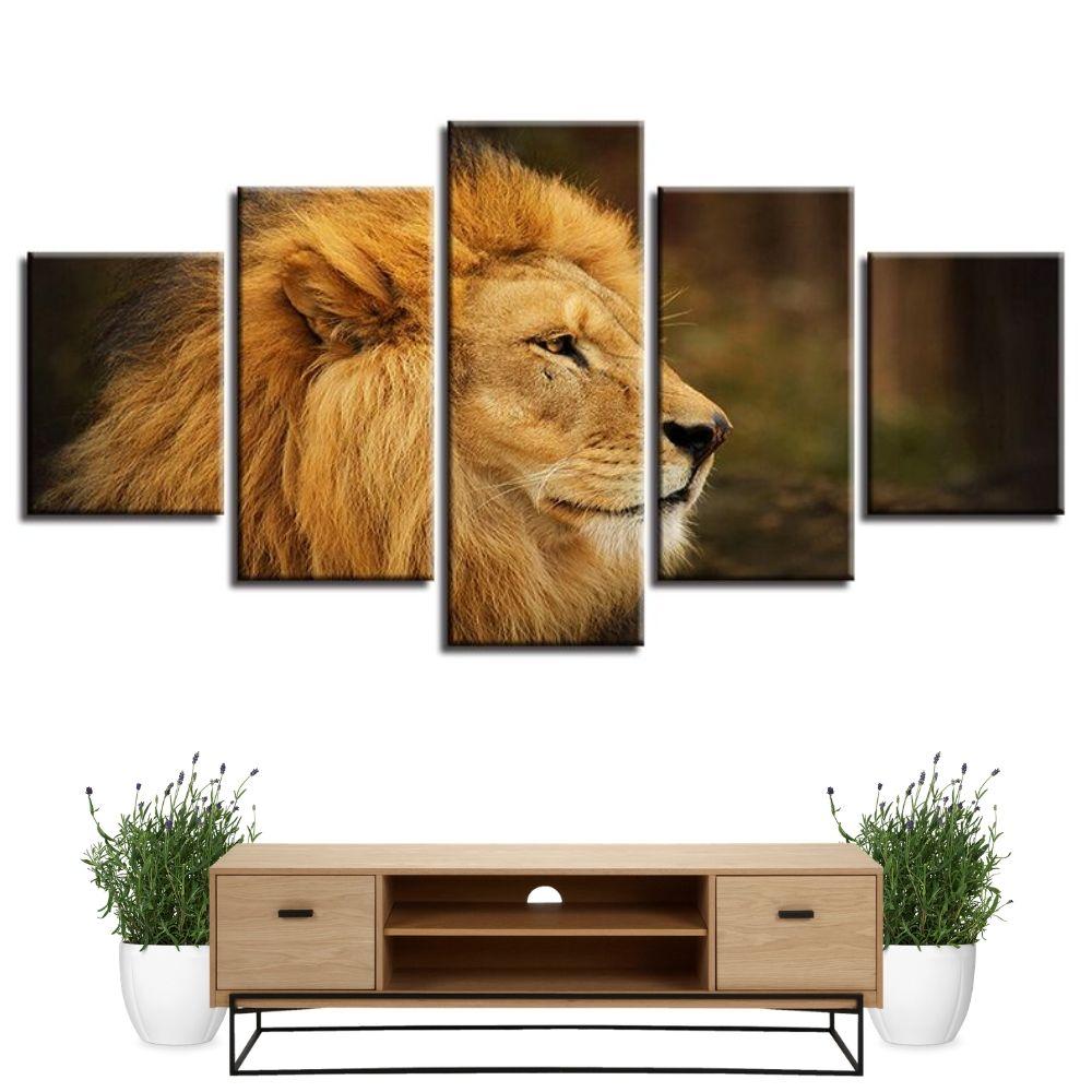 Tableau Toile Lion | Lion Royaume