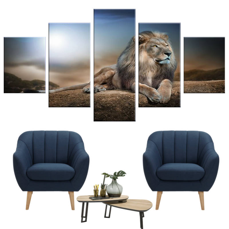Tableau Triptyque Lion