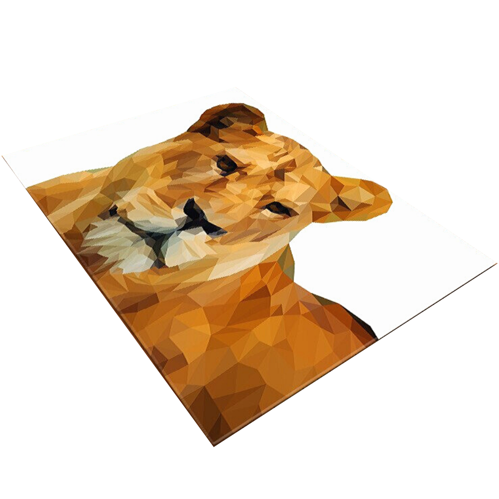 Tapis lion origami.