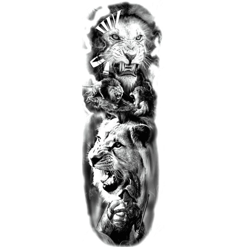 Tatouage Éphémère Lion Féroce