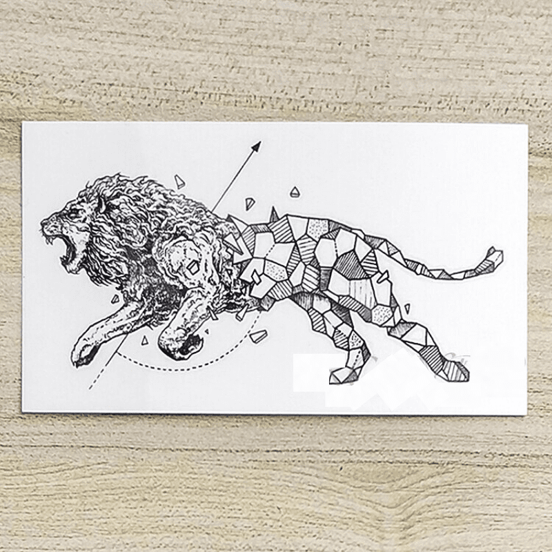 Dessin Tatouage Lion flèche.