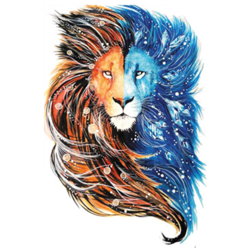 Tatouage Éphémère Lion Flèche
