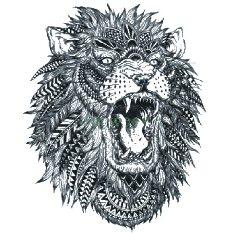 Tatouage Éphémère Lion Indien
