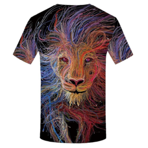 T-shirt lion couleurs.
