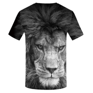 Tee shirt lion noir et blanc.