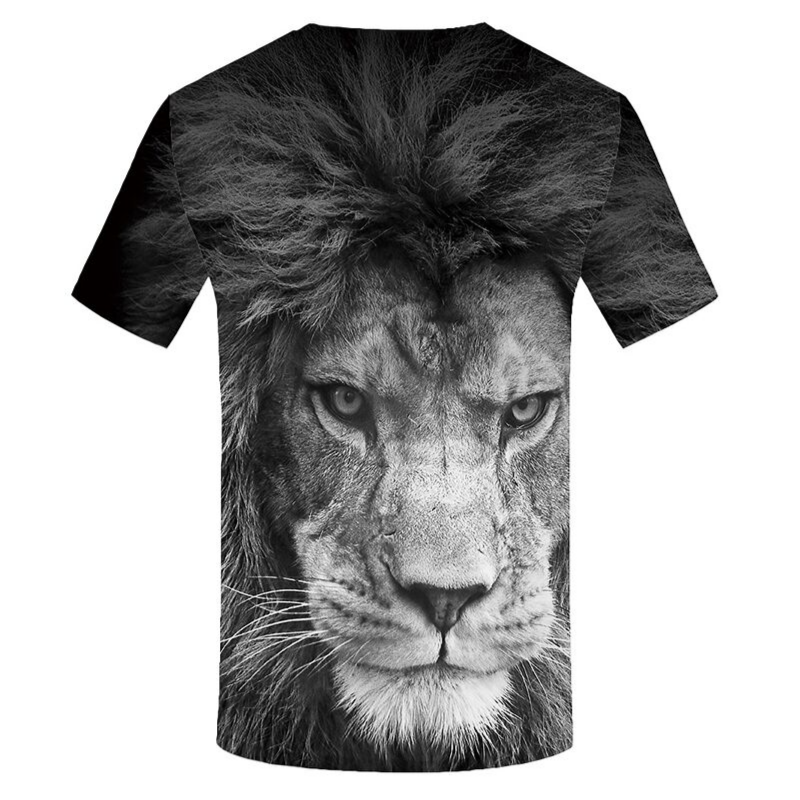Tee shirt lion noir et blanc.