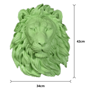 Taille tête de lion verte.