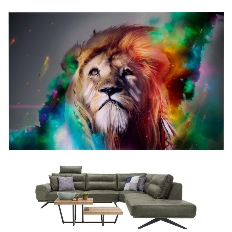 Toile Lion Coloré